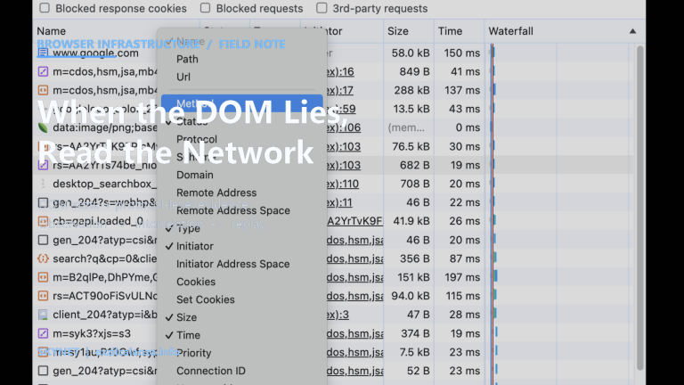 When the DOM Lies, Read the Network